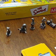 The Simpsons Monopoly Board Game W/ All 6 Pewter Tokens | Fully Complete In Box