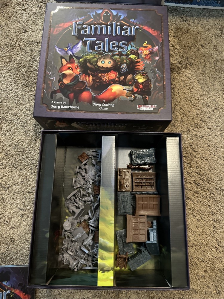 Familiar Tales Board Game Plaid Hat Fairytale Story Crafting INCOMPLETE