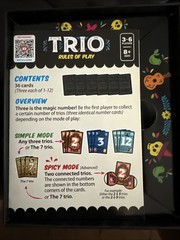 Trio Card Game Happy Camper HCG-2000 Family Party Fast Set Making Nana