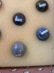 Authentic Models Semi-Precious Solitaire Game 36 Handmade Marbles In Box