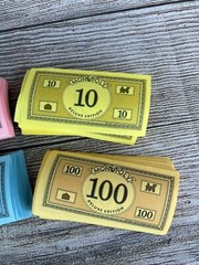 1998 Monopoly Deluxe Edition Replacement Parts Play Money Cash Pre-owned