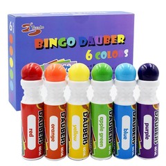 Bingo Daubers 6 Color Dot Markers Mixed Colorful Pens Set of 6