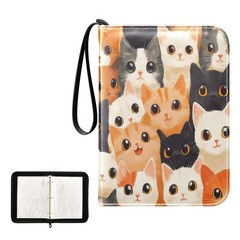 Msyxl Cute Cats Card Binder 4-Pocket, 400 Pockets 1.96×6.88×9.64 inch, C271