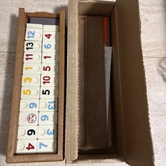 Vintage Rummikub Tile Game Set Wood Box Made in Israel 106 Tiles ~ 1987
