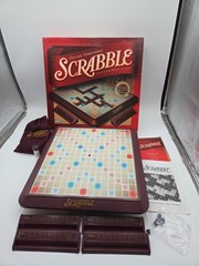 Milton Bradley 4034 Scrabble Deluxe Edition Board Game – Complete