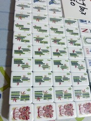 American Mahjong Game Set, 160 Wood grain Mah Jong Tiles,+Free storage bag