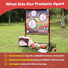 2-In-1 Football & Baseball Toss Game for Kids Ages 3-8 – Outdoor Garden Toy