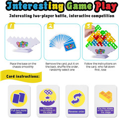 48Pcs Tetra Tower Stacking Blocks Game, Board Games for Families, Parties, Trave