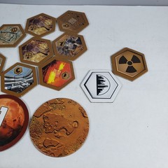 Terraforming Mars Token Lot. 1st Player Marker 9 Special & More Tile Stronghold