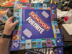 MONOPOLY FORTNITE Board Game 100% COMPLETE OPENED BOX Cards in SHRINK 2019 MF2