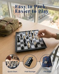 Travel Chess Set 7.6 Inch Magnetic Portable Folding – Compact for Travel