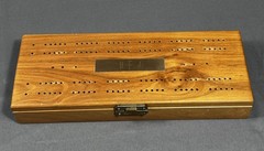 Vintage Hand Made Game Collection Dominoes/ Cribbage Wood Five-Up Dominic