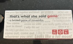 That’s What She Said – The Twisted Party Game/Board Game – Brand New Sealed