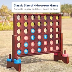 Giant Wooden Connect Four Game Indoor Outdoor Teen Kids 22×26 Inches