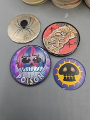 Vintage POGS Lot Of Over 320 Pieces W/ Slammers 90s Bart Jurassic Rangers Poison