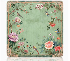 Mahjong Table Mat Chinoiserie Floral Anti-Slip Game Mat Cover Fast