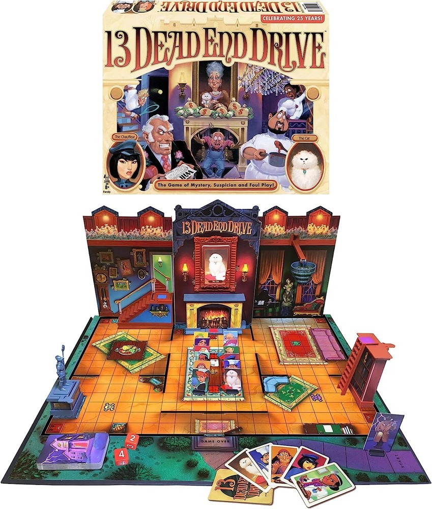 13 Dead End Drive Board Game Milton Bradley -Family Game Night Kids & Adults