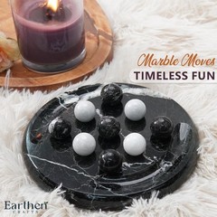 Marble Tic Tac Toe Classic Board Game for Family 6″, Home & Coffee Table Décor