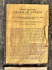 Vintage 1930 Parker Brothers Anagram-Antics Original Rules & Instructions Paper