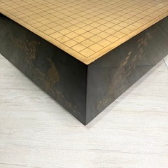 Vintage Go Board IGO Game Black Lacquer Finish Gold Maki-e Legs Luxury Japan