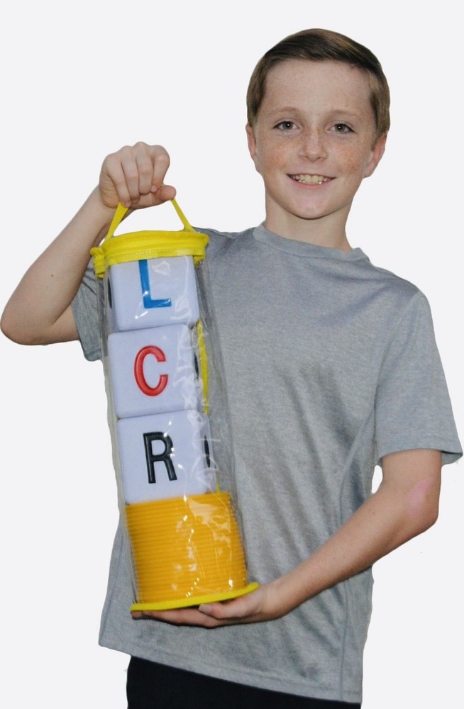 THE ORIGINAL BIG LCR® LEFT CENTER RIGHT™ DICE GAME – ZIP BAG (YELLOW)