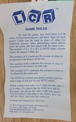 Original George & Co LCR Left Right Center Dice Game w/ Ylw Chips & Instructions