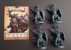 HeroQuest Lot of 4 Dread Warriors 28mm Fantasy Miniatures Chaos Warriors