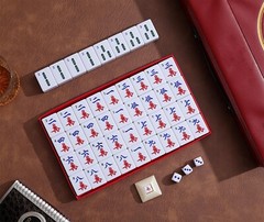 Chinese Mahjong Set X-Large 144 Numbered 1.5″ Tiles Majiang Mah-Jongg in Case