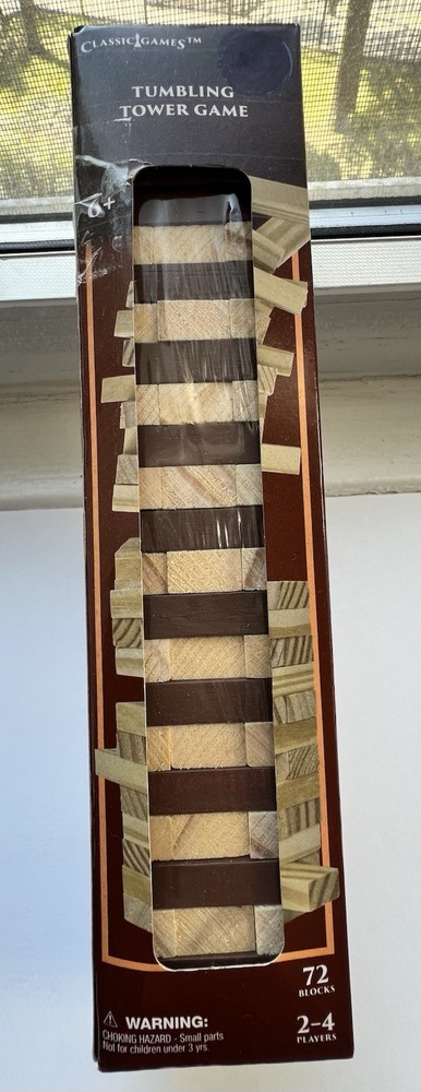 Tumbling Tower Game 72pc Wooden Stacking Blocks by Classic Games New 🌷