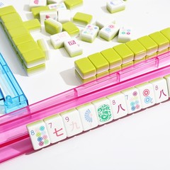 New vibrant layered mahjong tiles – American style 160 tiles – Green tea color