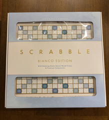 WS Game Company Scrabble Bianco Edition Rotating Board Word Game, 2+ Players