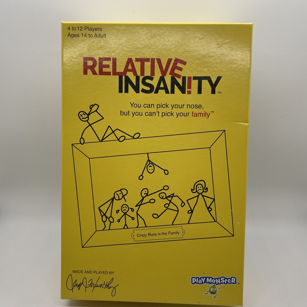 Relative Insanity Board Card Game Fun Family Nights 14 Years & Up Unisex Used