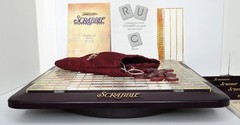 Vintage Scrabble Deluxe Edition Board Game 1999 Milton Bradley Turntable