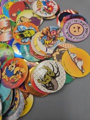 Vintage POGS Lot Of Over 320 Pieces W/ Slammers 90s Bart Jurassic Rangers Poison