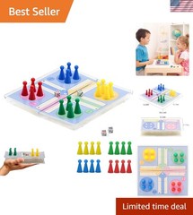6″ Compact Ludo Game Set – Magnetic Folding Board for Family Travel Enjoyment