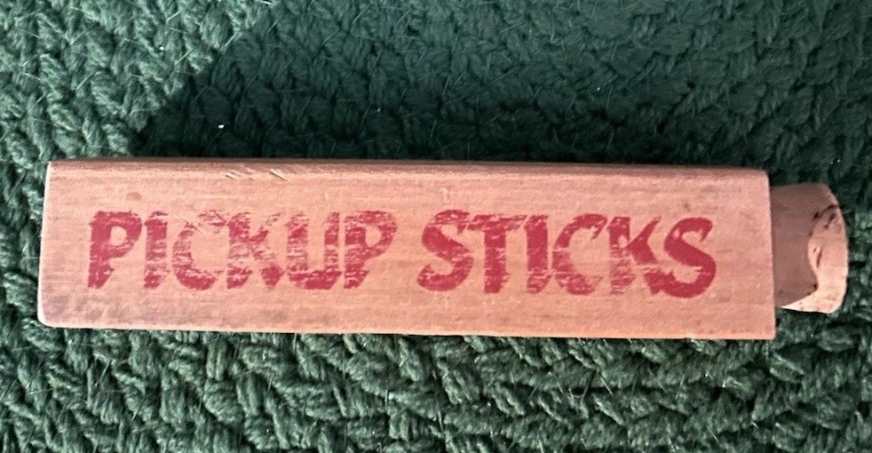 Pickup Sticks Travel Game Complete In Square Wooden Corked Box REDUCED
