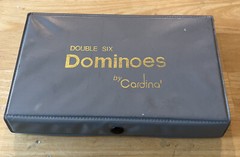 Vintage Dominoes by Cardinal 28 Dominoes Pieces Double Six in Gray Case Complete