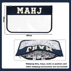 Sunnymove 3 Pcs Empty Mahjong Canvas Bag Gift Embroidered American Mahjong Set