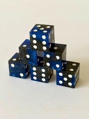 Resin Dice Set 6pcs – Royal Midnight Swirl – Handmade Replacement Dice Games