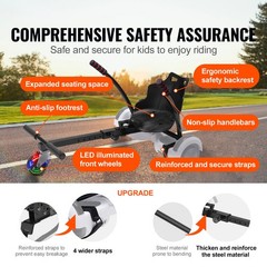 Uimoso Self-Balancing Scooter Seat Attachment for 6.5″8″ 8.5″ 10″ with LED Light