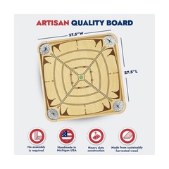 Carrom Board Game Set — Large Board Games for Adults & Children — Ov