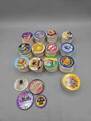 Vintage POGS Lot Of Over 320 Pieces W/ Slammers 90s Bart Jurassic Rangers Poison