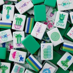 NEW! Vibrant Layered Mahjong Tiles – Full American Set 160Tiles – Green Monkey