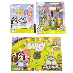 BLUEY BUNDLE – Fam and Friends Figurines – Shadowlands Board and 5in1 Card Games