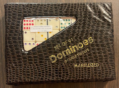 Vintage Dominoes Set of 91 – Standard Double Twelve Marbleized With Case