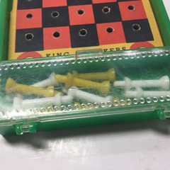 Vintage King Checkers Travel Game Complete With Instructions 5.5” X 3”.