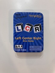 LCR® Left Center Right™ Dice Game – Blue Tin
