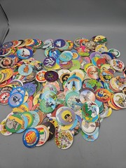 Vintage POGS Lot Of Over 320 Pieces W/ Slammers 90s Bart Jurassic Rangers Poison