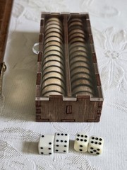 Carved Etched Wood Backgammon & Checkerboard Game Set Tree Of Life Compact
