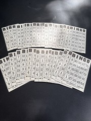 32 Vintage Milton Bradley Cardboard Bingo Cards Numbers